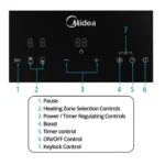 Midea 2-Burner 3500W Electric Built-In Induction Cooktop with Touch Control MC-ID3591-A2