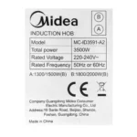 Midea 2-Burner 3500W Electric Built-In Induction Cooktop with Touch Control MC-ID3591-A2