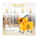 20L Commercial Mop Bucket with Squeezer & Wheels Heavy Duty Floor Cleaning Bucket with Wringer