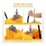 20L Commercial Mop Bucket with Squeezer & Wheels Heavy Duty Floor Cleaning Bucket with Wringer