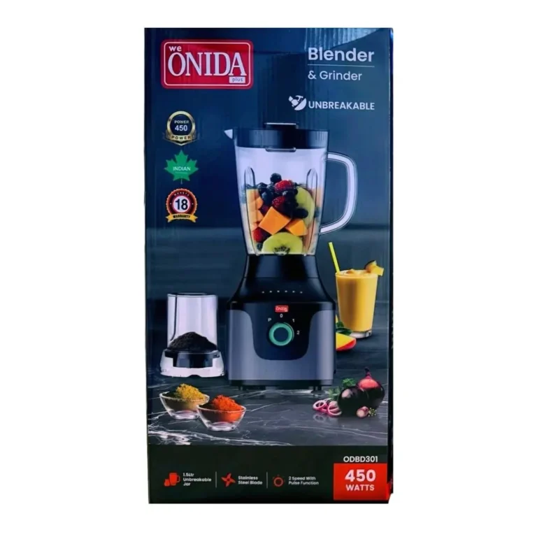 ONIDA Plus ODBD301 1.5Litre Blender & Grinder ODBD301 – 450W Multi-Purpose Mixer with Unbreakable Jar