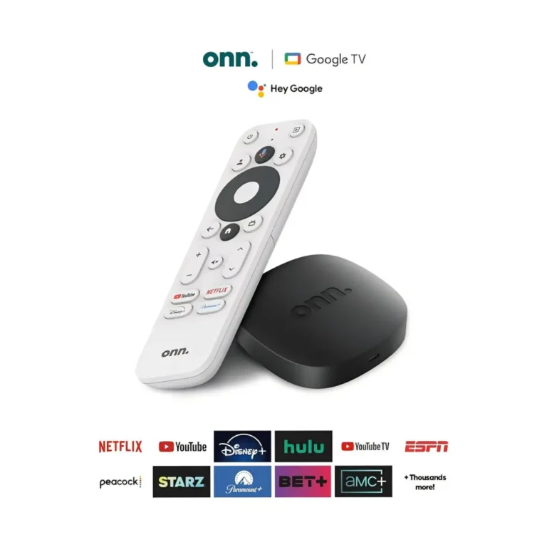 Onn Google Tv Android 4K UHD Streaming Box Device 2GB RAM + 16GB Storage, Voice Remote, HDMI Included