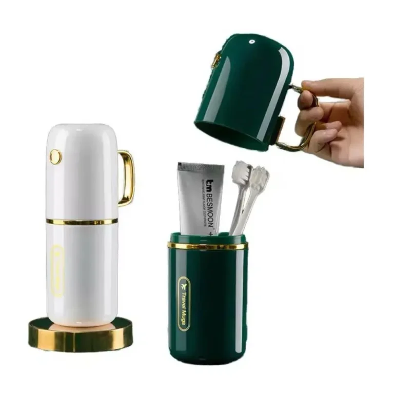 Portable Travel Toothbrush Storage Case Cup Set with Toothpaste Holder & Mouthwash Cup
