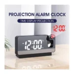 Projection Alarm Clock with 180° Ceiling Projector – HD LED Digital Clock with Temperature, Snooze & Calendar (Black)