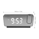 Projection Alarm Clock with 180° Ceiling Projector – HD LED Digital Clock with Temperature, Snooze & Calendar (Black)