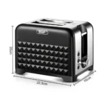 RAF R.2101 2-Slice Pop-Up Bread Toaster 930W, 5 Browning Levels