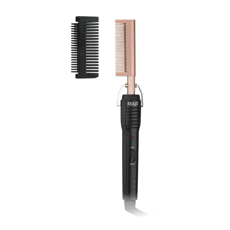RAF R599 Hair Straightener Brush – Ionic Ceramic Hot Comb, 55W Fast Heating