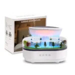 Cloud Rain Humidifier Water Drip 7 Color LED Rainfall Aroma Diffuser with Rain Sound, 250ml Auto Shut-Off Silent Night Lamp