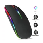 Rechargeable Wireless Bluetooth Mouse RGB LED Slim Silent Mouse, Dual Mode (Bluetooth 5.0 + 2.4G), Ergonomic Portable Mouse