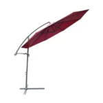 10ft Cantilever Hanging Patio Umbrella Tilt Offset Outdoor Sun Shade - Wine Red