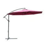 10ft Cantilever Hanging Patio Umbrella Tilt Offset Outdoor Sun Shade - Wine Red