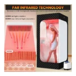 Infrared Sauna Box for Home Portable Full Body Steam Sauna Tent with 660nm & 850nm Red Light Therapy, 3L Steamer, Folding Chair, 15-Level Temperature Control, 1200W Personal Spa System