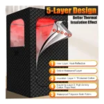Infrared Sauna Box for Home Portable Full Body Steam Sauna Tent with 660nm & 850nm Red Light Therapy, 3L Steamer, Folding Chair, 15-Level Temperature Control, 1200W Personal Spa System