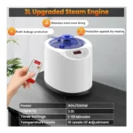 Infrared Sauna Box for Home Portable Full Body Steam Sauna Tent with 660nm & 850nm Red Light Therapy, 3L Steamer, Folding Chair, 15-Level Temperature Control, 1200W Personal Spa System