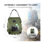 Solar Portable Shower Bag 20L (5 Gallon) Foldable Camping Shower with Temperature Indicator, Hose & Leak-Proof Design