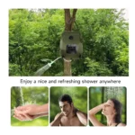 Solar Portable Shower Bag 20L (5 Gallon) Foldable Camping Shower with Temperature Indicator, Hose & Leak-Proof Design