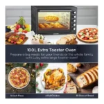 Sonashi STO-734 100Litre Electric Oven 2800W Convection Oven Toaster with Rotisserie, Interior Lamp