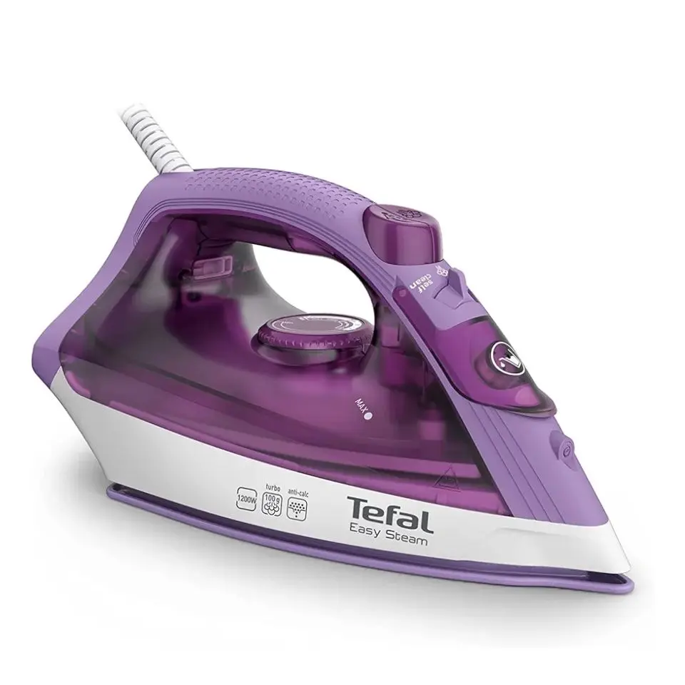 Tefal FV1953 iron4 Tefal FV1953 Easy Steam Iron 1200W, 220ml Water Tank, Ceramic Soleplate (Mauve)