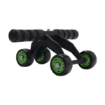 4-Wheel Automatic Rebound Ab Roller Heavy-Duty Abdominal Wheel with Knee Pad, Non-Slip Foam Handles, Core Workout Equipment