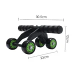 4-Wheel Automatic Rebound Ab Roller Heavy-Duty Abdominal Wheel with Knee Pad, Non-Slip Foam Handles, Core Workout Equipment