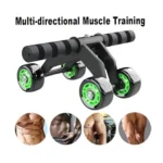 4-Wheel Automatic Rebound Ab Roller Heavy-Duty Abdominal Wheel with Knee Pad, Non-Slip Foam Handles, Core Workout Equipment