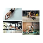 4-Wheel Automatic Rebound Ab Roller Heavy-Duty Abdominal Wheel with Knee Pad, Non-Slip Foam Handles, Core Workout Equipment