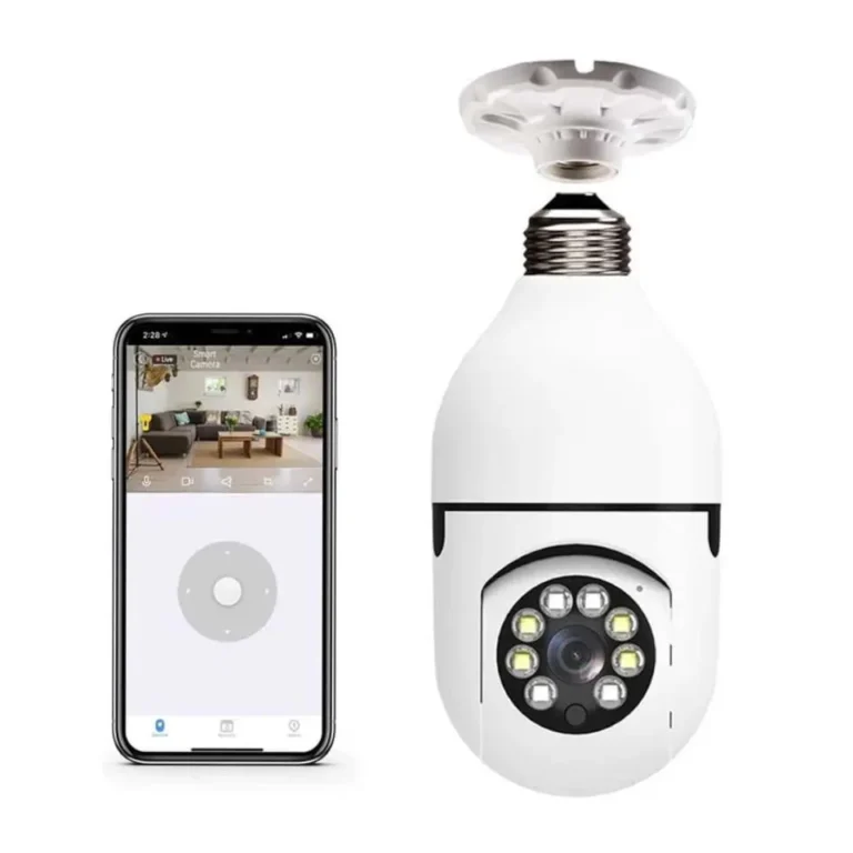 360° WiFi Light Bulb Security Camera – 1080P E27 Wireless PTZ Smart Surveillance Camera with Night Vision & Two-Way Audio