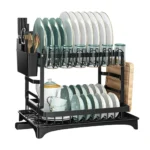 2-Tier Dish Drying Rack with Auto Drain System – Kitchen Counter Dish Drainer Stand