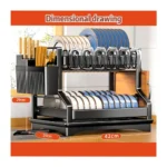 2-Tier Dish Drying Rack with Auto Drain System – Kitchen Counter Dish Drainer Stand