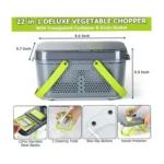 22-in-1 Multifunctional Vegetable Chopper & Slicer 13 Blades Onion Dicer, Grater & Food Cutter with Drain Basket