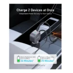 Anker Nano 75W USB-C 2-In-1 Clutter Free Car Charger A2738 – Fast Dual Charging with Retractable Cable, Ultra-Compact Car Adapter