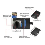 Ultra-Thin Leather Wallet with RFID Protection Aluminum Card Holder