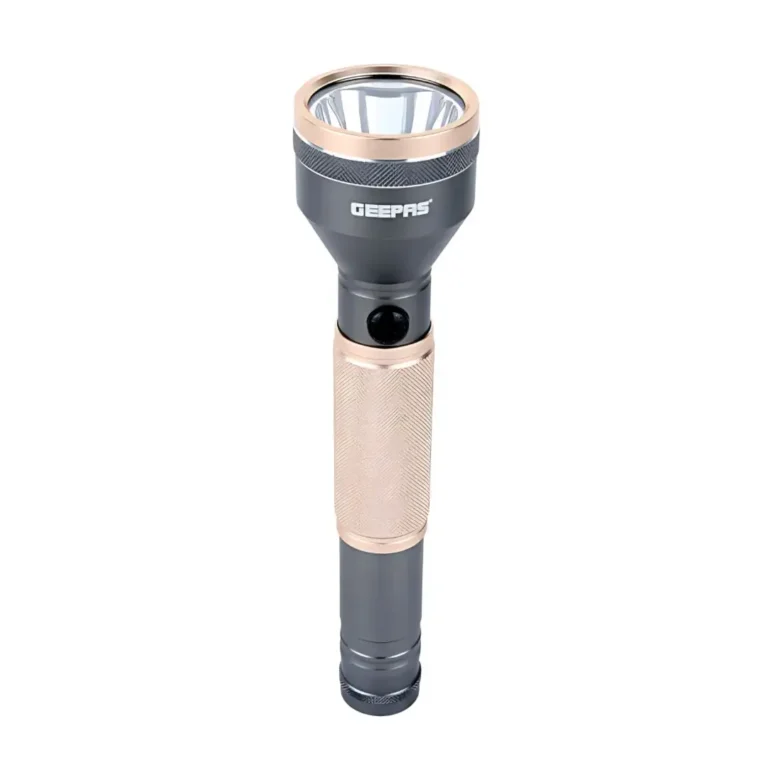 Geepas GFL4666 VIP Series Rechargeable LED Flashlight Torch with Power Bank – 340 Lumens, 2000mAh