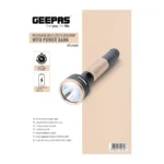 Geepas GFL4666 VIP Series Rechargeable LED Flashlight Torch with Power Bank – 340 Lumens, 2000mAh