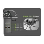 Green Lion 8-in-1 Universal Multi-Port Travel Adapter 65W GaN PD with Dual AC Outlets, USB-C & USB-A Fast Charging