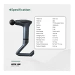 Green GMG-05 Lion Multifunctional Massage Gun 12 Speed Deep Tissue Percussion Massager with LED Display & 4 Massage Heads
