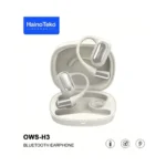 Haino Teko OWS-H3 OpenFit Bluetooth Earphones – Wireless Open-Ear Earbuds with HD Sound, Touch Controls & Mic - White