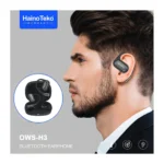 Haino Teko OWS-H3 OpenFit Bluetooth Earphones – Wireless Open-Ear Earbuds with HD Sound, Touch Controls & Mic - White