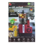 Hoffmans HM-642 Slow Juicer 400W Cold Press Juicer with 166mm Extra Large Tube