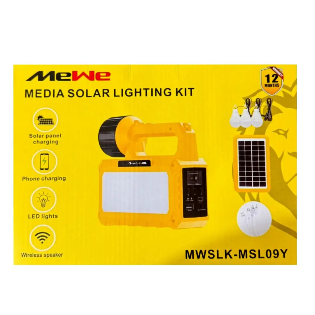 Mewe lighting system1 MeWe MWSLK-MS09Y Solar Light System with Wireless Bluetooth Speaker