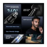Oraimo ONT-210N Nose & Ear Hair Trimmer, Dual Blades, 150-Min Runtime, Compact Grooming Trimmer