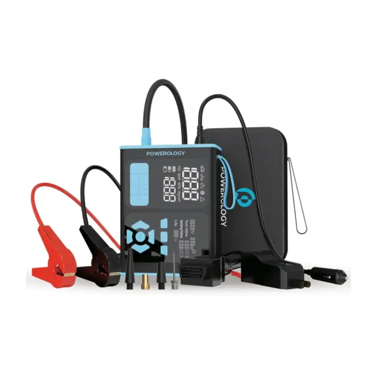 Powerology 4-in-1 Jump Starter, Air Inflator, Emergency SOS Light & OBD II Car Diagnostic Tool