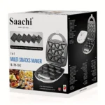 Saachi NL-7M-1542-BK 7-in-1 Multi Snack Maker with Removable Non-Stick Plates