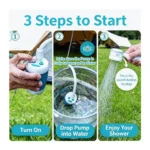 Portable Camping Shower Pump – Rechargeable Outdoor Shower with 4000mAh Battery, 2.2m Hose