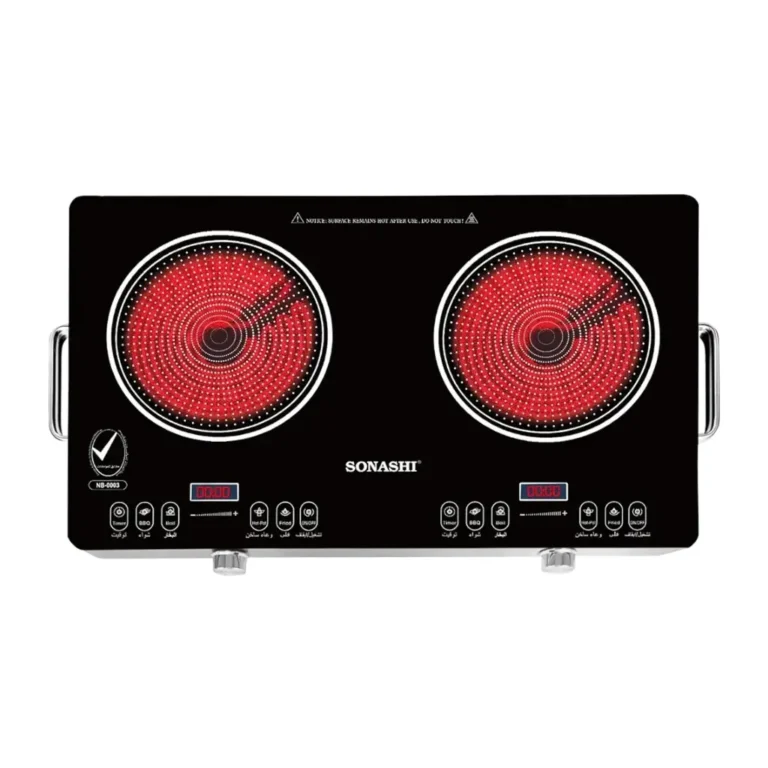 Sonashi Sis-017c Double Burner Infrared Cooker 3000W Ceramic Electric Cooker with LED Display & Touch Control