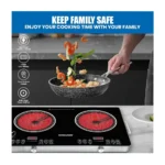 Sonashi Sis-017c Double Burner Infrared Cooker 3000W Ceramic Electric Cooker with LED Display & Touch Control