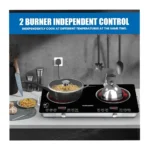 Sonashi Sis-017c Double Burner Infrared Cooker 3000W Ceramic Electric Cooker with LED Display & Touch Control