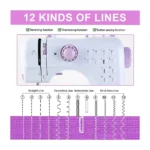 Portable Mini Sewing Machine 12 Built-in Stitches, Double Thread & Dual Speed Electric Sewing Machine with Foot Pedal
