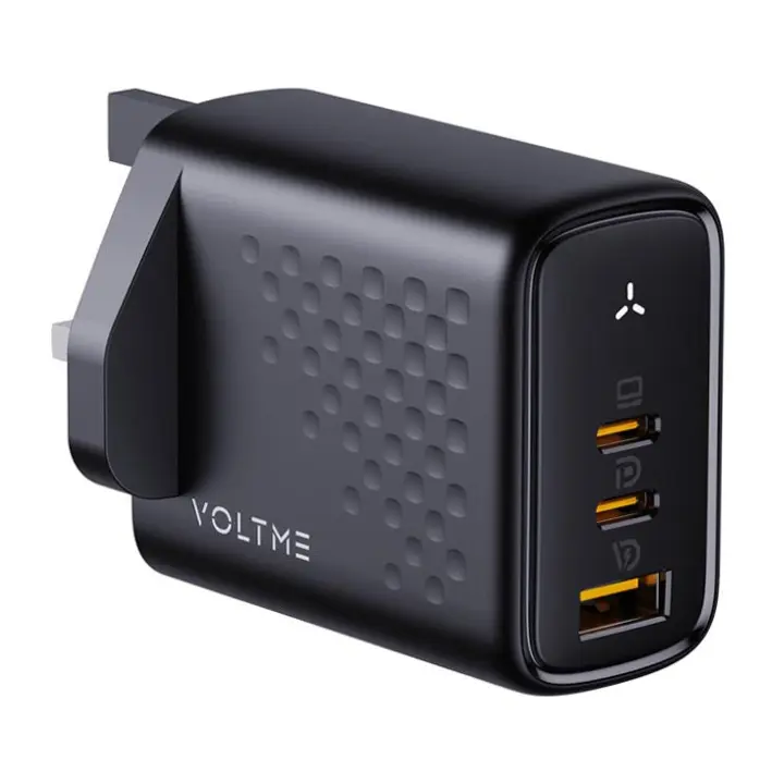 Voltme Revo 67W 3-Port GaN Fast Wall Charger (2×USB-C + USB-A) – Ultra-Compact Travel Charging Adapter