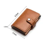 Ultra-Thin Leather Wallet with RFID Protection Aluminum Card Holder